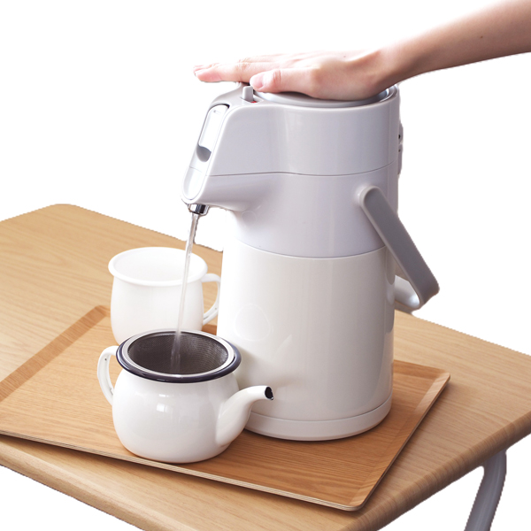 エコステージ　ステンレスエアーポット2.2L　ミルキーホワイト